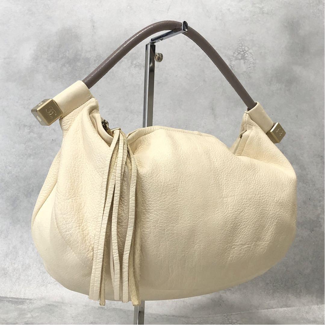 CHANEL フリンジ レザー ハンドバッグ
