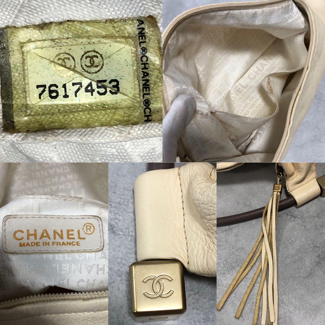 CHANEL フリンジ レザー ハンドバッグ