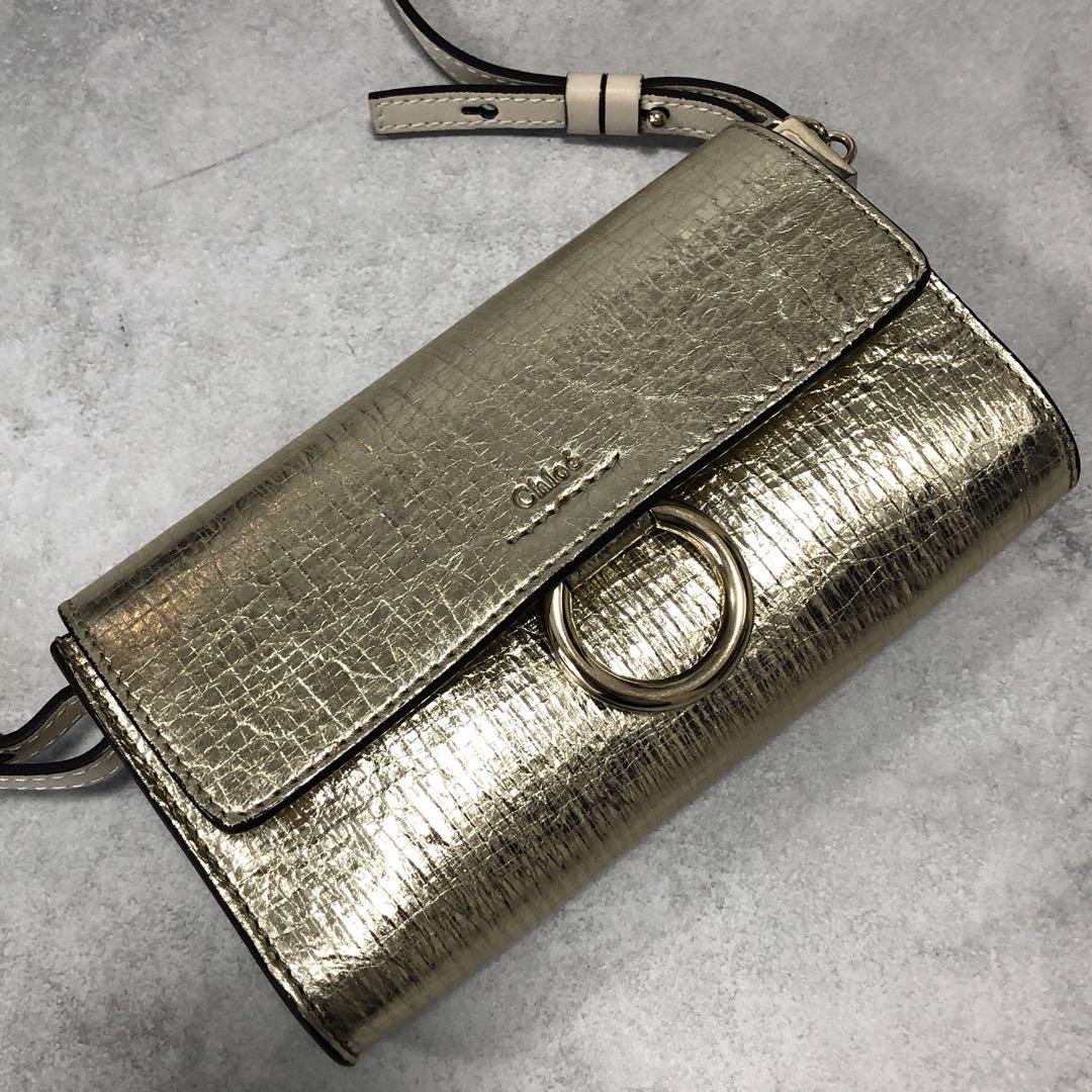 Chloé faye メタリックゴールド ショルダーバッグ
