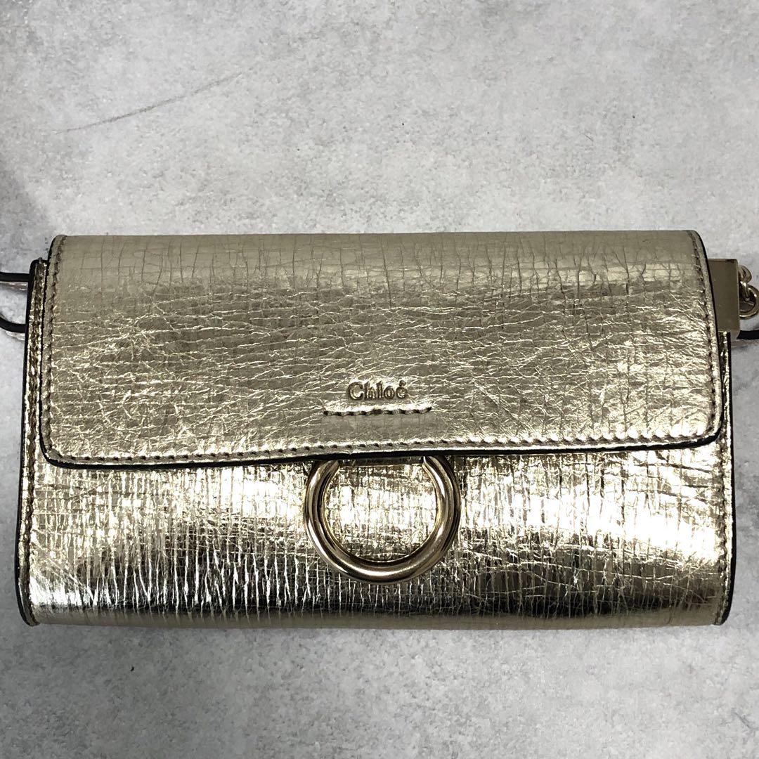 Chloé faye メタリックゴールド ショルダーバッグ