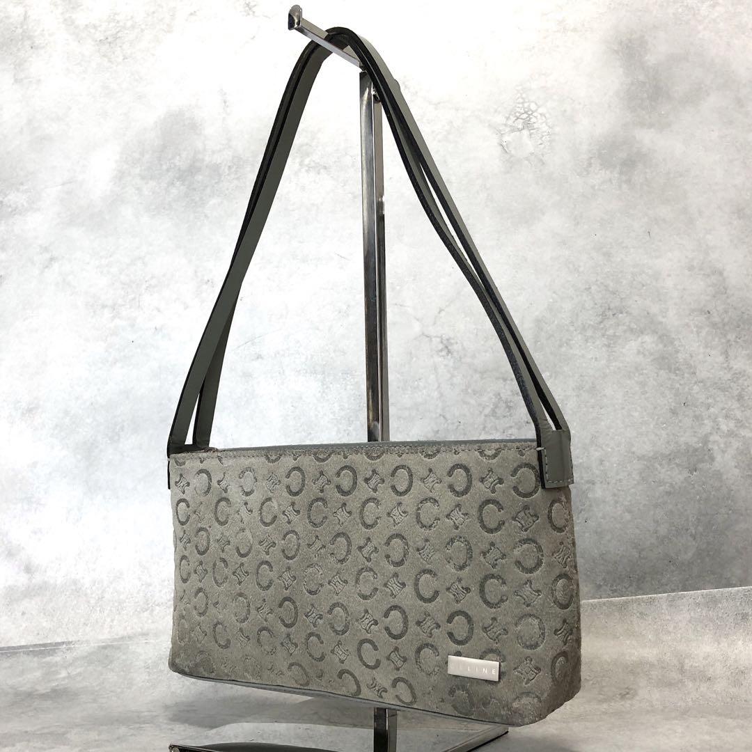 CELINE Cマカダム スウェード アクセサリーポーチ