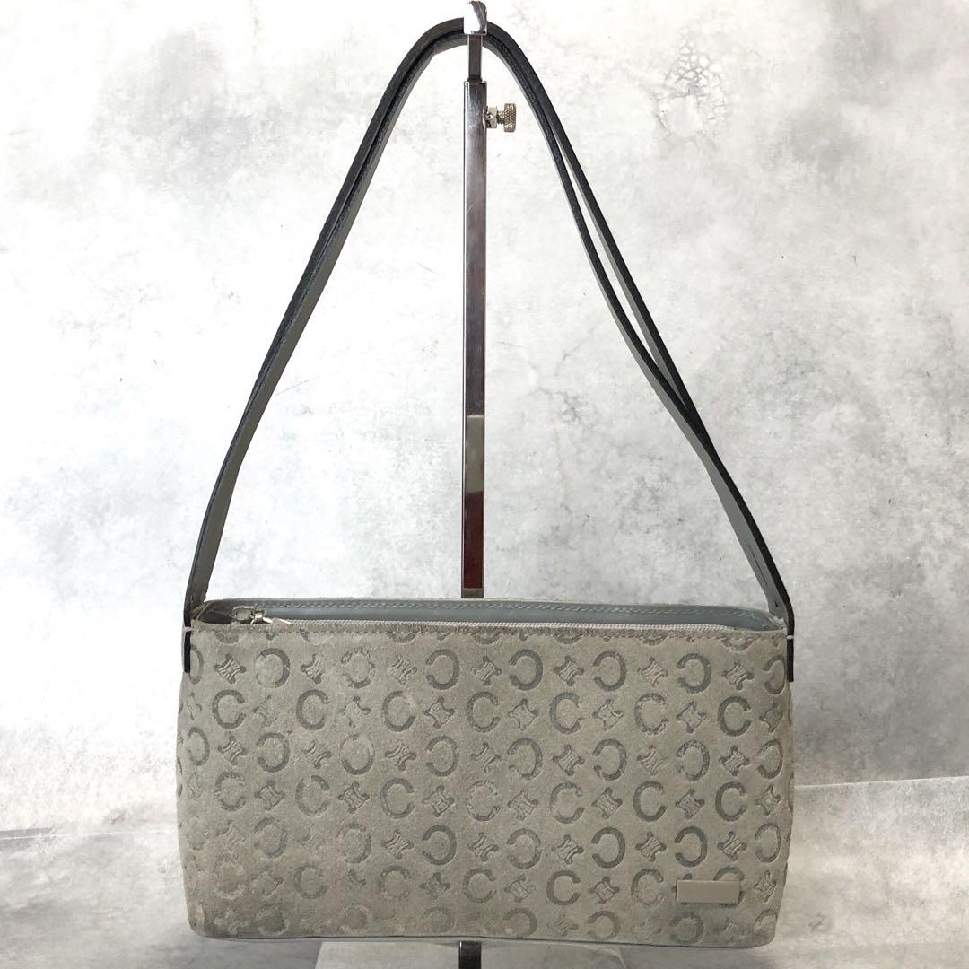 CELINE Cマカダム スウェード アクセサリーポーチ