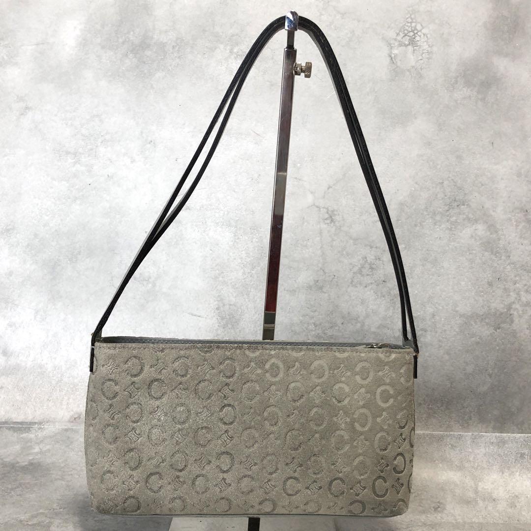 CELINE Cマカダム スウェード アクセサリーポーチ
