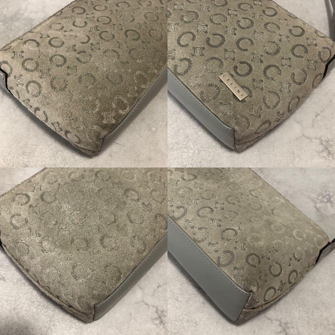 CELINE Cマカダム スウェード アクセサリーポーチ