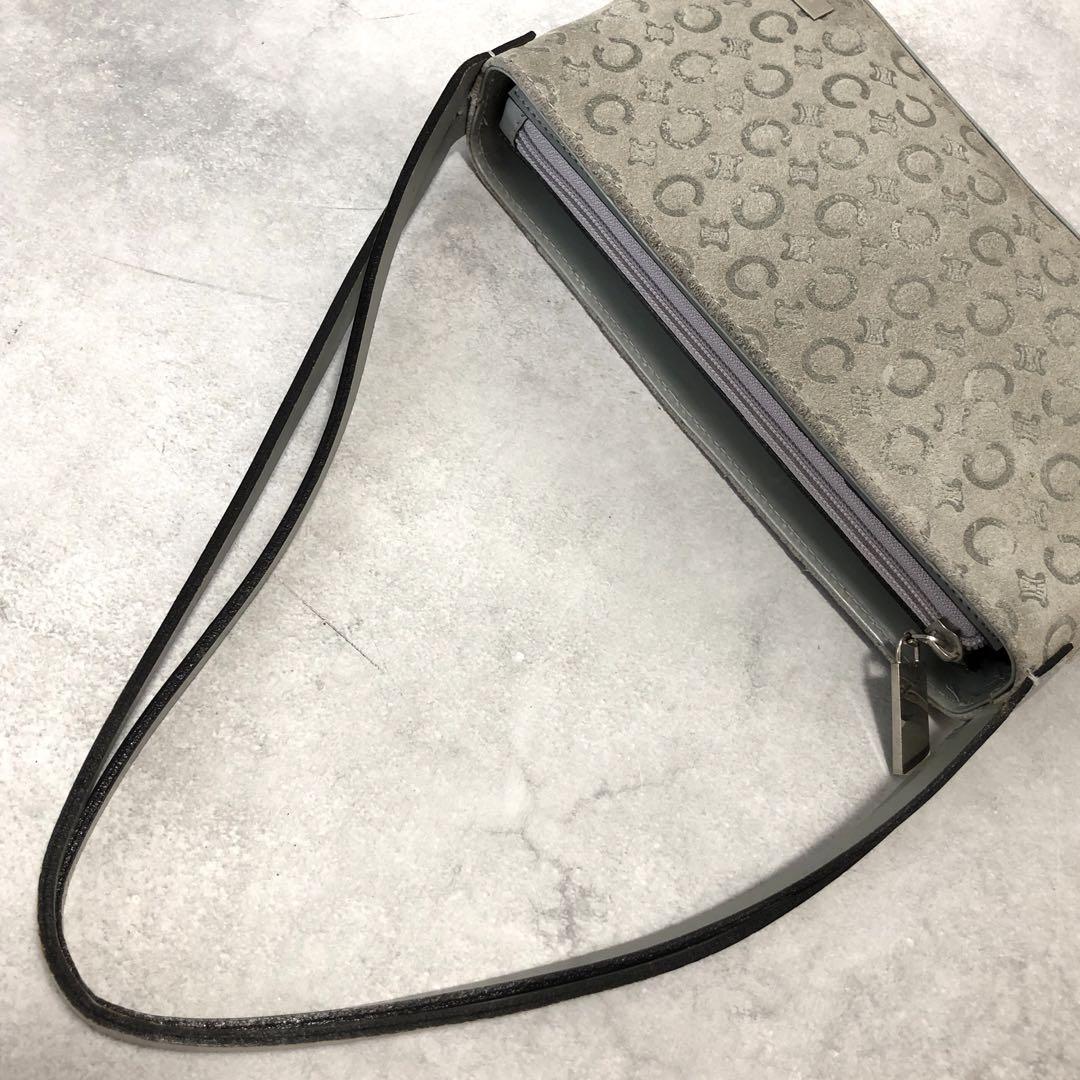 CELINE Cマカダム スウェード アクセサリーポーチ