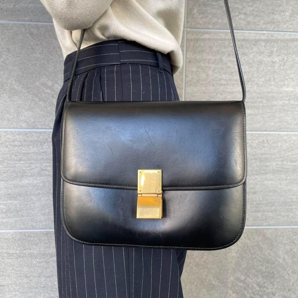 CELINE クラシックボックス ミディアム ショルダーバッグ 【極美品 